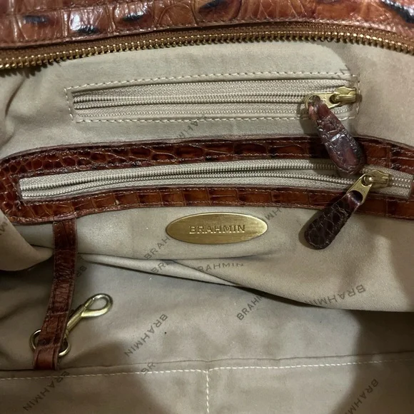 Brahmin Rich Brown Embossed Shoulder Bag - Picture 6 of 6